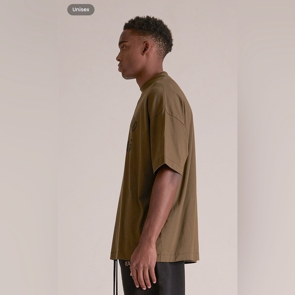 Fear of God Essentials Olive Crew Neck T-Shirt - Picture 2 of 5